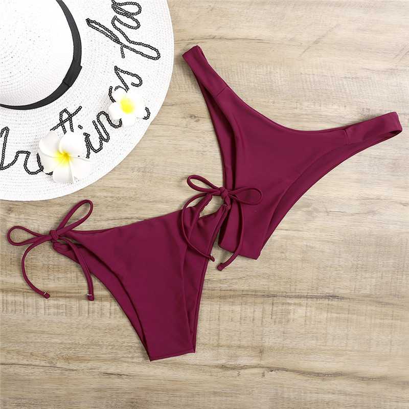 Bộ Đồ Bơi Ba Mảnh Màu Sắc Đơn Giản Quyến Rũ Cho Nữ