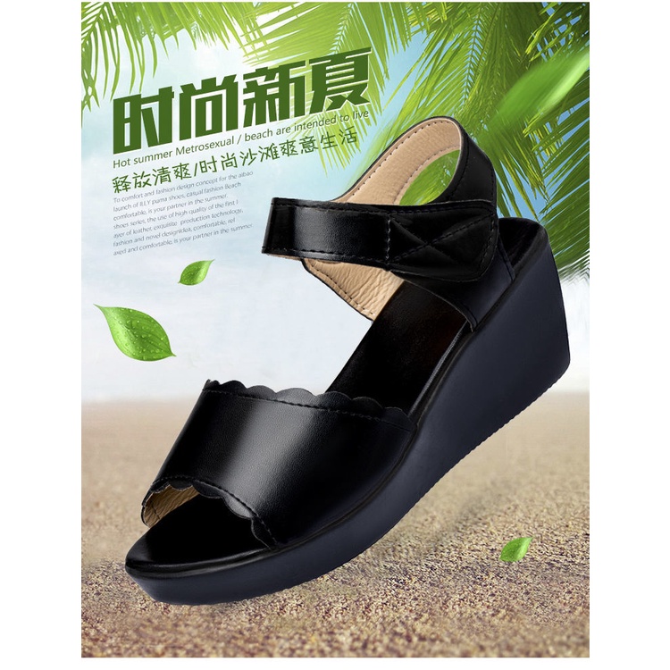 Giày Sandal Đế Xuồng Mềm Quai Dán Thời Trang Mùa Hè 2022 Cho Nữ