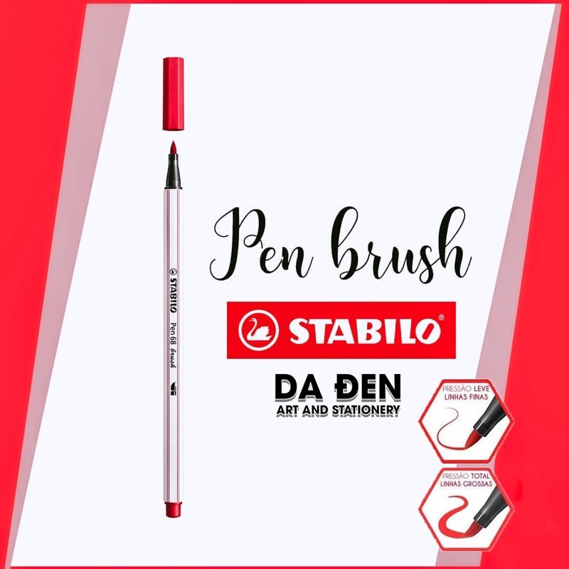 [DA ĐEN] Bút Brush Thư Pháp STABILO Pen 68 PN68BR