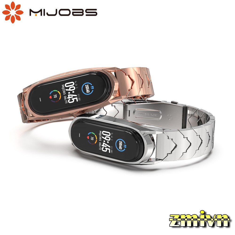 Dây đeo kim loại MIJOBS dành cho Xiaomi Miband 5 bản Plus vảy rồng