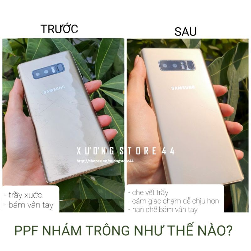 [S20/S20+/S20U] Dán dẻo PPF Samsung S20/S20 plus/S20 Ultra bóng chống trầy xước, nhám chống vân tay