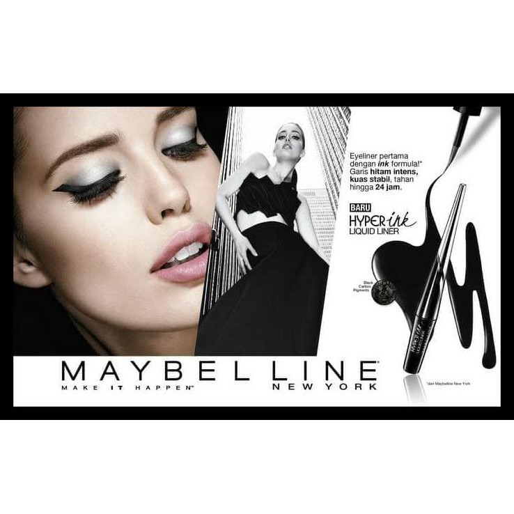 (Hàng Mới Về) Bút Kẻ Mắt Dạng Lỏng Maybelline Màu Đen Chống Thấm Nước