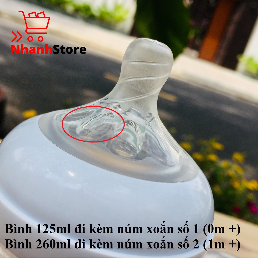 Bình sữa cổ rộng Avent Nautural 125-260-330ml