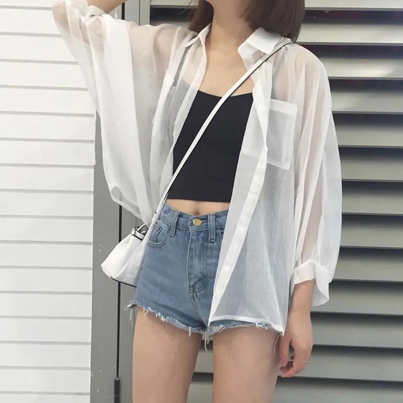 Áo khoác voan cardigan tay dài chống nắng cho nữ