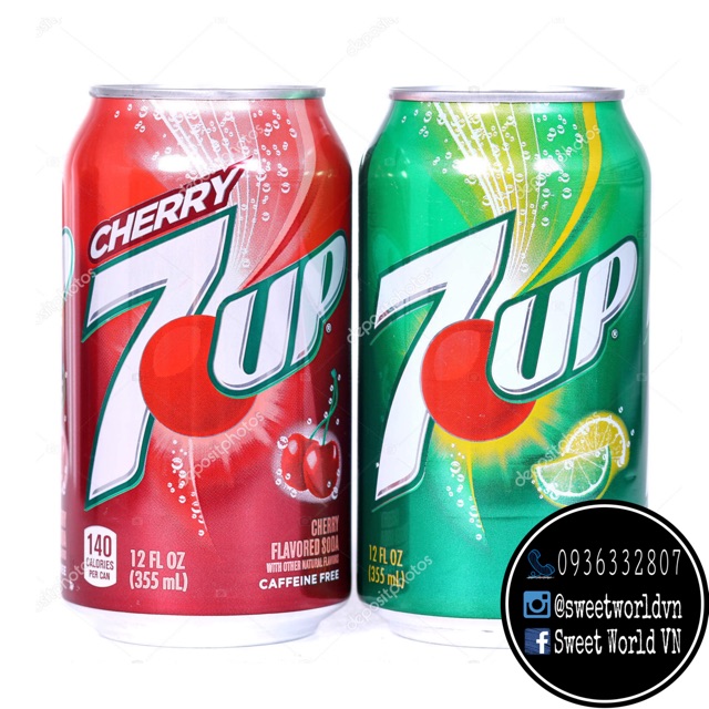 [THÙNG] Nước ngọt 7Up chanh / cherry - Mỹ