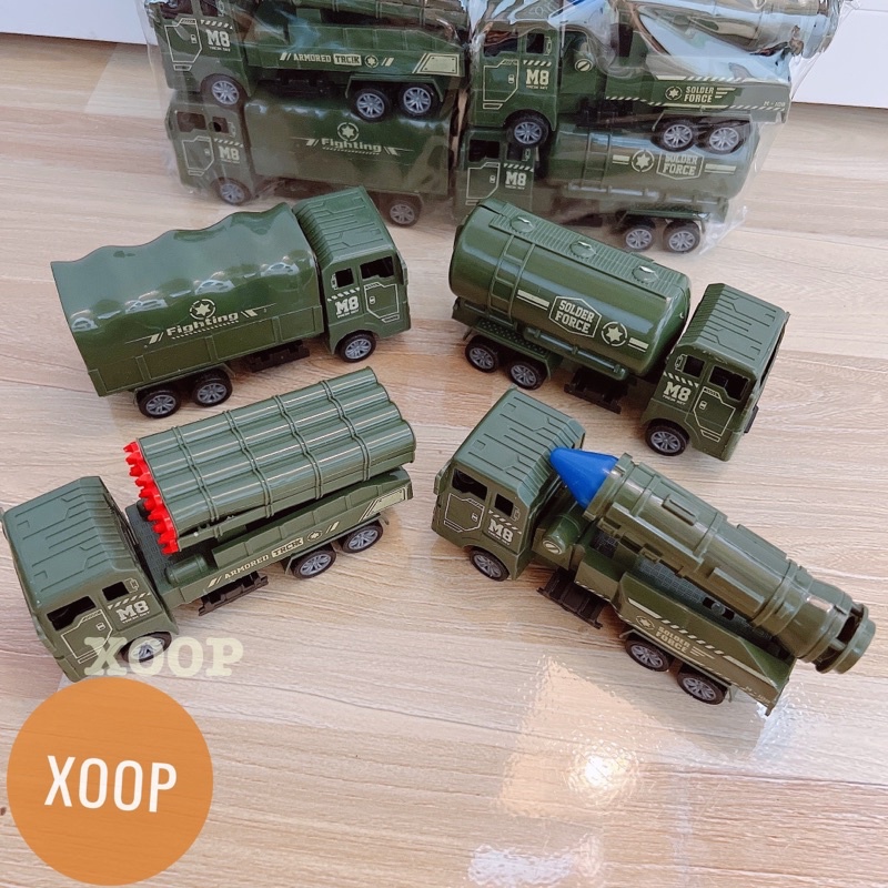 Đồ chơi !Sét 4 xe vận chuyển quân đội