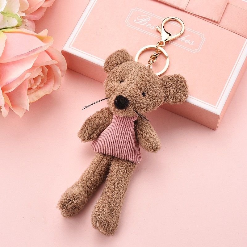 Móc khóa gấu bông Teddy treo ba lô túi xách điện thoại siêu mềm siêu dễ thương BMBooks