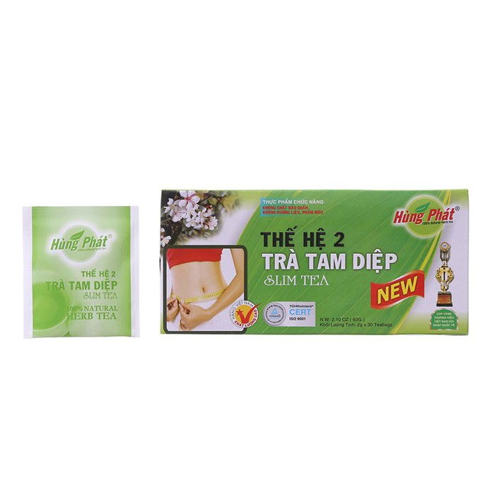 Trà giảm cân Tam Diệp Hùng Phát thế hệ 2 ( hộp 30 túi lọc )