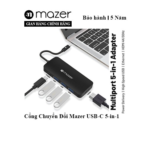 Cổng Chuyển Đổi Mazer USB-C 5-in-1 HUB