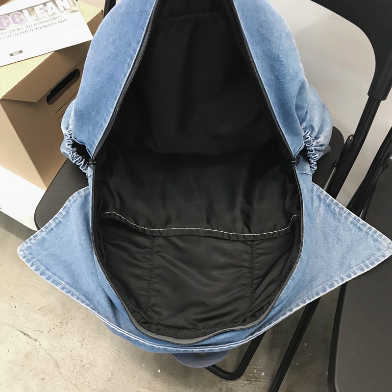 Sẵn - Balo denim cao cấp hàng loại 1 dày dặn/ balo vải bò kiểu dáng retro, kích thước rộng rãi cho cả nam và nữ