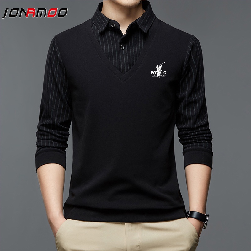 Áo polo Cotton Dài Tay Thời Trang Công Sở Cho Nam 5 Màu Lựa Chọn
