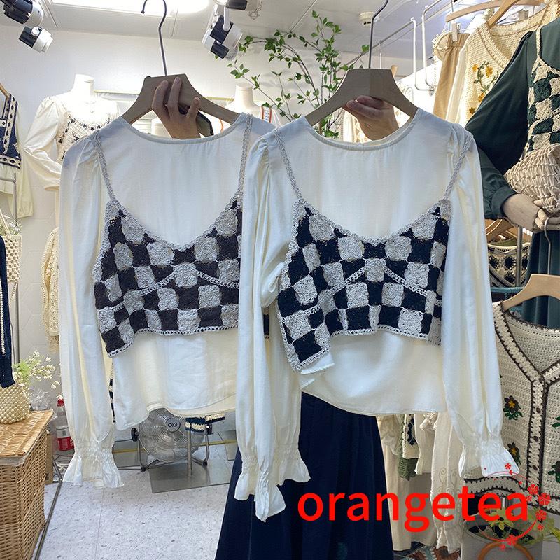 Áo croptop hai dây phối sọc caro thời trang quyến rũ cho nữ