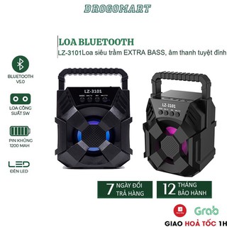 Loa Bluetooth nghe nhạc LZ3101,Loa LZ3103 nhỏ gọn, đèn led nhấp nháy, Loa mini Hỗ trợ cắm thẻ nhớ, USB