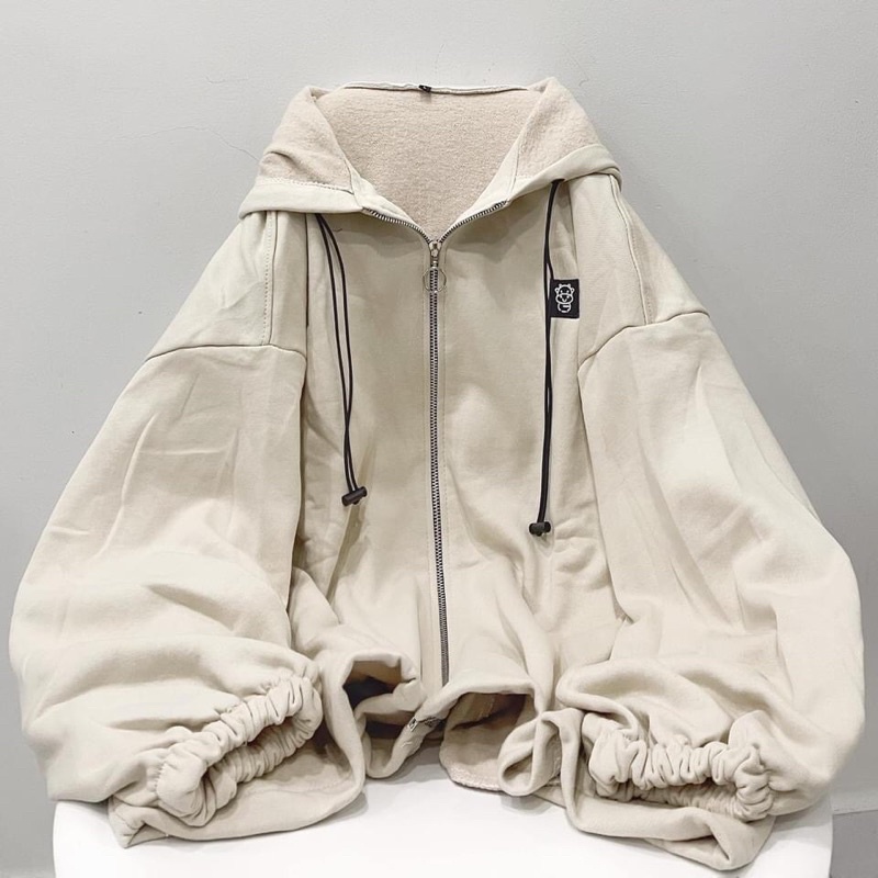 Áo khoác dây kéo form rộng nỉ lót bông logo Bò unisex (2t.clothes) | BigBuy360 - bigbuy360.vn