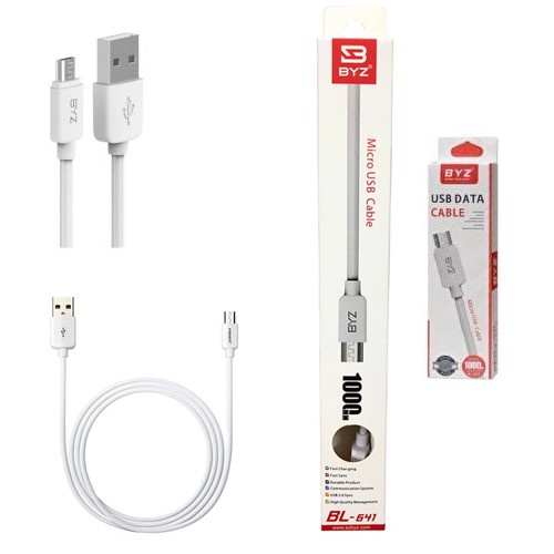 Cáp SamSung BYZ BL641 chân micro usb [Chính Hãng Bảo Hành 3 Tháng], dây trắng, full hộp