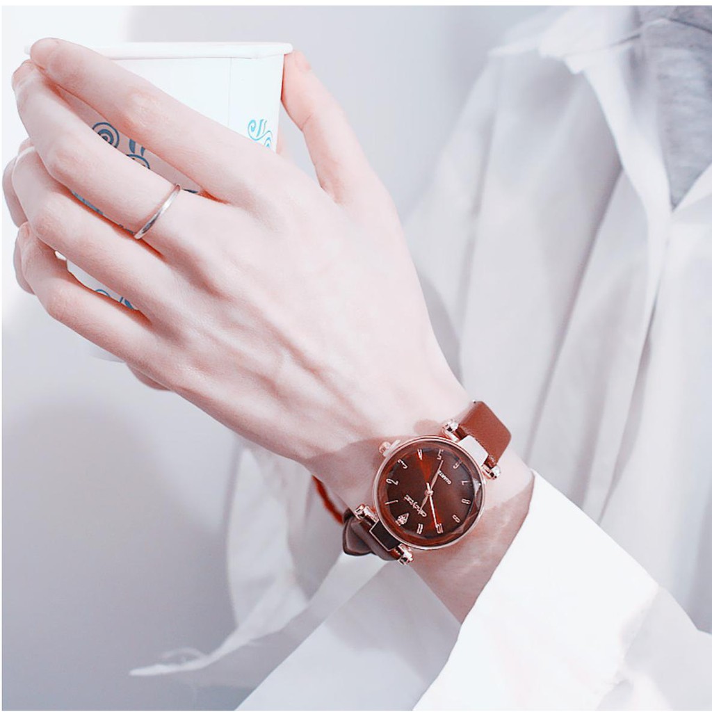 ĐỒNG HỒ NỮ DÂY DA CANDYCAT C245 MẶT SAO ĐÊM PHONG CÁCH HÀN QUỐC | BigBuy360 - bigbuy360.vn