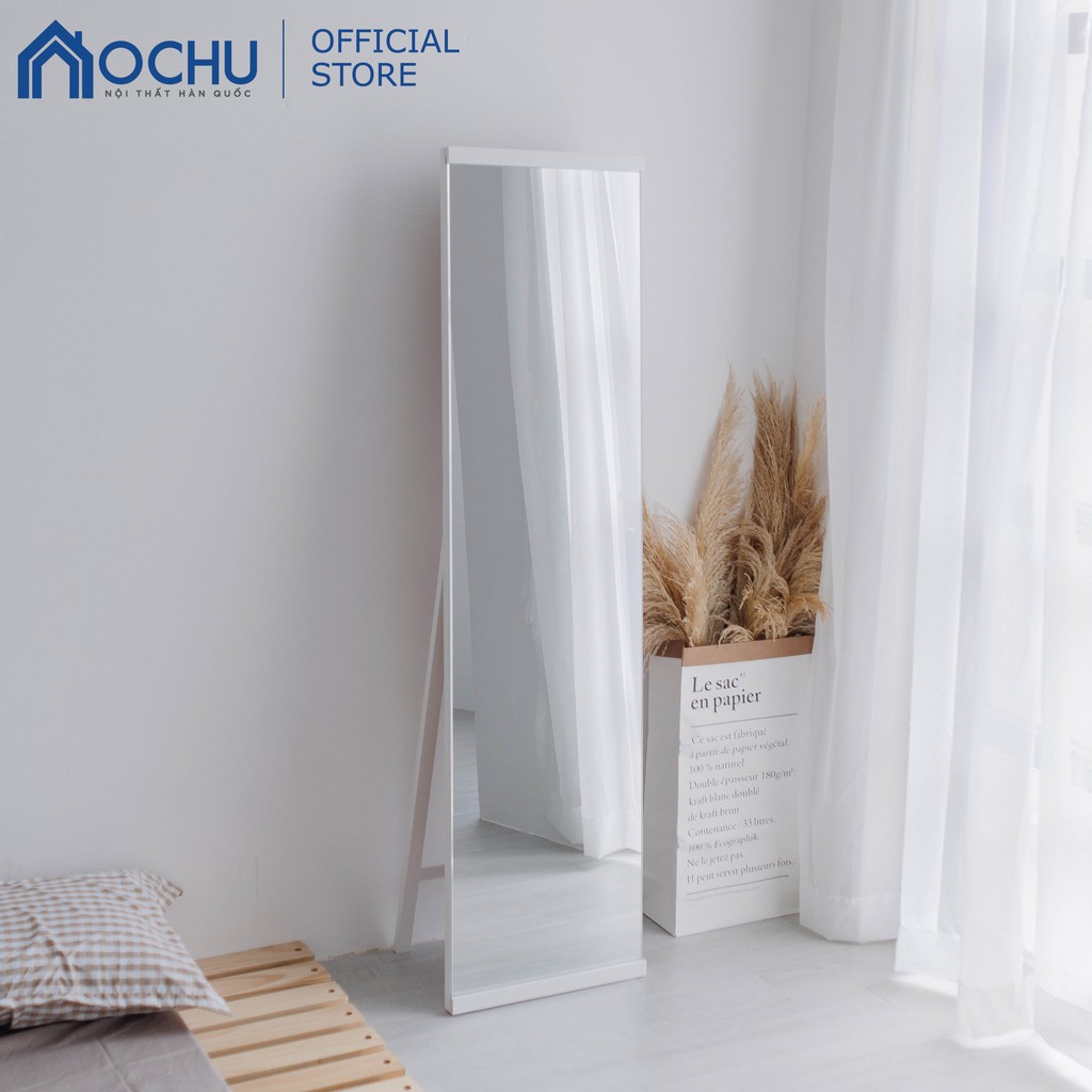 Gương Đứng Soi Toàn Thân Tràn Viền Khung Gỗ OCHU - A Mirror - White