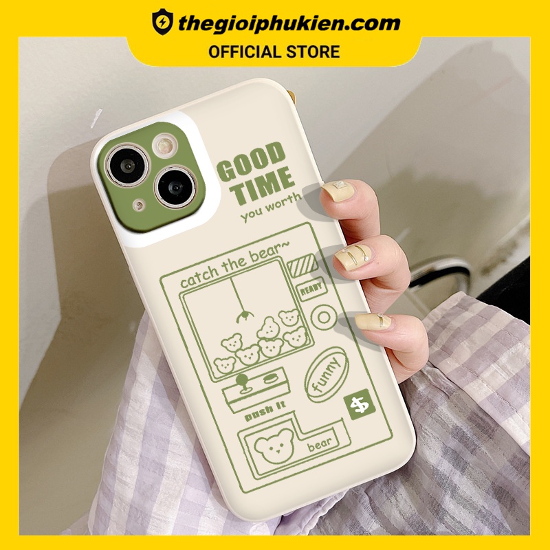 Ốp iphone - Ốp lưng iphone cạnh vuông viền camera good time dành cho ip 6 đến 14promax - g86