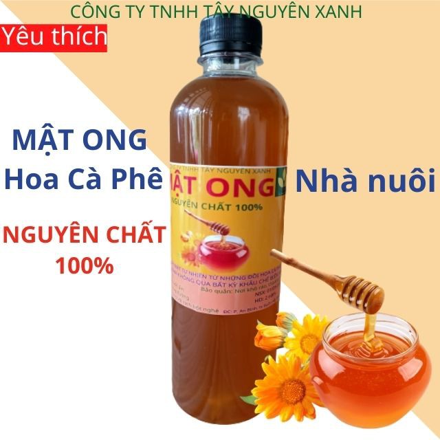 1 Lít Mật Ong Hoa Cà phê nguyên chất Đăk Lăk, Loại đặc biệt có vị thanh ngon, vàng óng, nhà nuôi, nguyên chất 100%