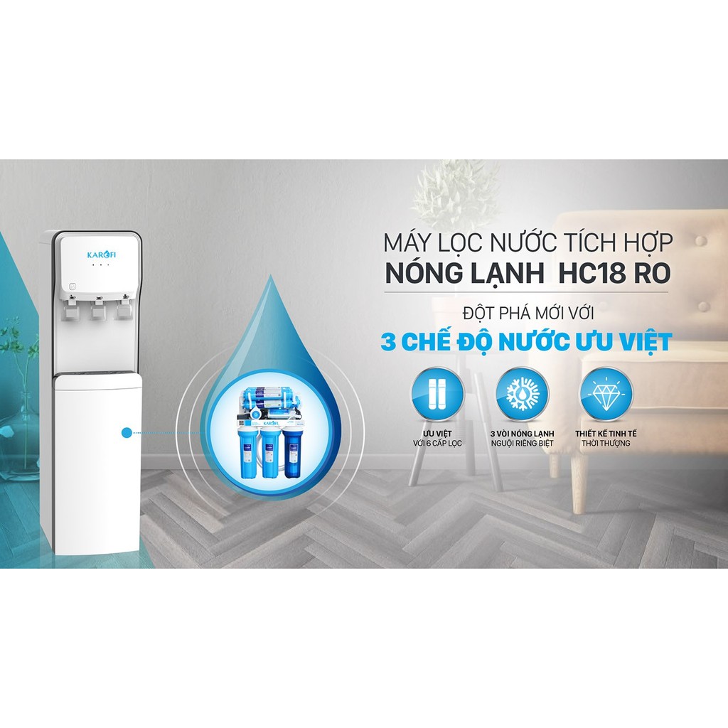 Máy Lọc Nước Nóng Lạnh KAROFI HC18-RO Có Khóa Vòi Nóng An Toàn Trẻ Nhỏ