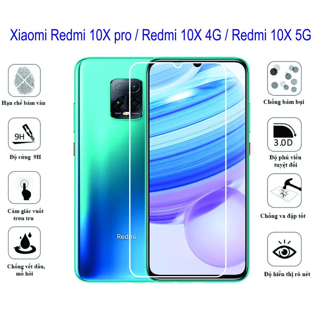 Cường lực dẻo 9h+ Redmi 10X pro / Redmi 10X 4G / Redmi 10X 5G Bảo vệ m