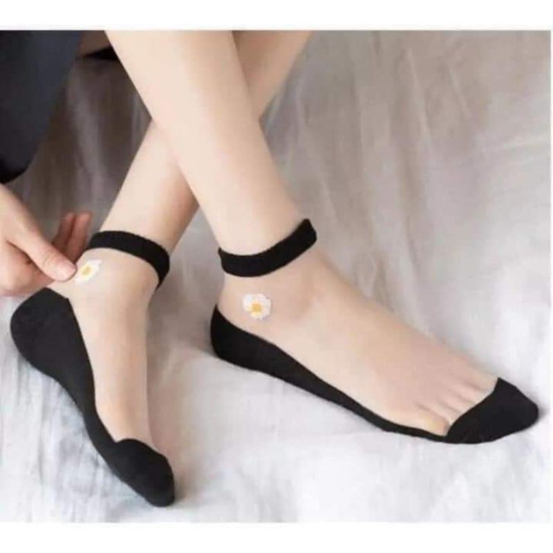 Combo 5 đôi Vớ lưới hình hoa cúc có kèm bọc,,,