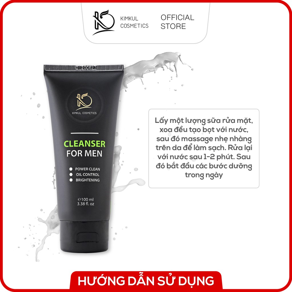 Sữa rửa mặt cho Nam KimKul Cleanser For Men 100ML - Ngăn ngừa mụn, diệt khuẩn, dưỡng ẩm da