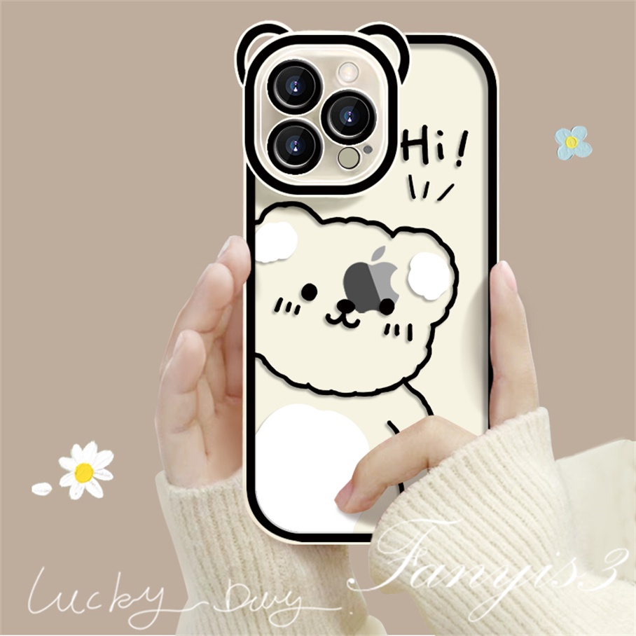Ốp Điện Thoại Mềm Trong Suốt Hình Tai Gấu Dễ Thương Cho iPhone 14 13 12 11 Pro Max X XR Xs Max 8 7 6 6s + SE 2020