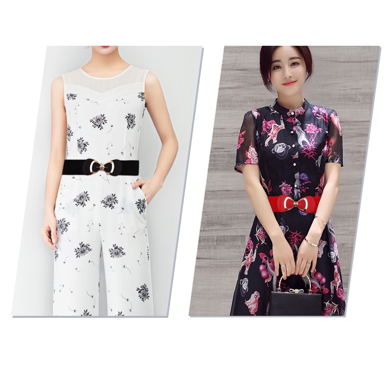 Thắt Lưng Nữ Bản Rộng Co Giãn Hình Bướm Thanh Lịch Dễ Phối Đồ Mới