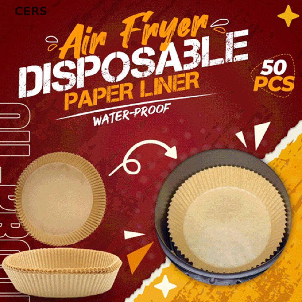 Bộ 50 Giấy Lót Nồi Chiên Không Khí Chống Dính Hình Tròn 16cm Dùng Một Lần