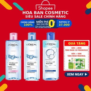 Nước tẩy trang cho mọi loại da L'Oreal Paris 3-in-1 Micellar Water 400ml