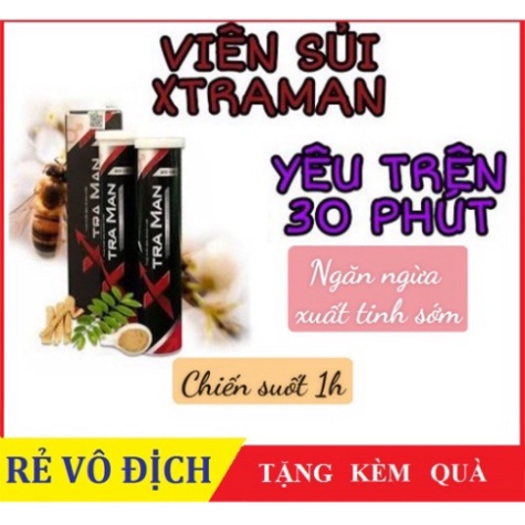 Tăng Cường Sinh Lý Nam - 1 Người Khỏe 2 Người Vui Cả Đêm Xtraman - Hộp 20 Viên Sủi