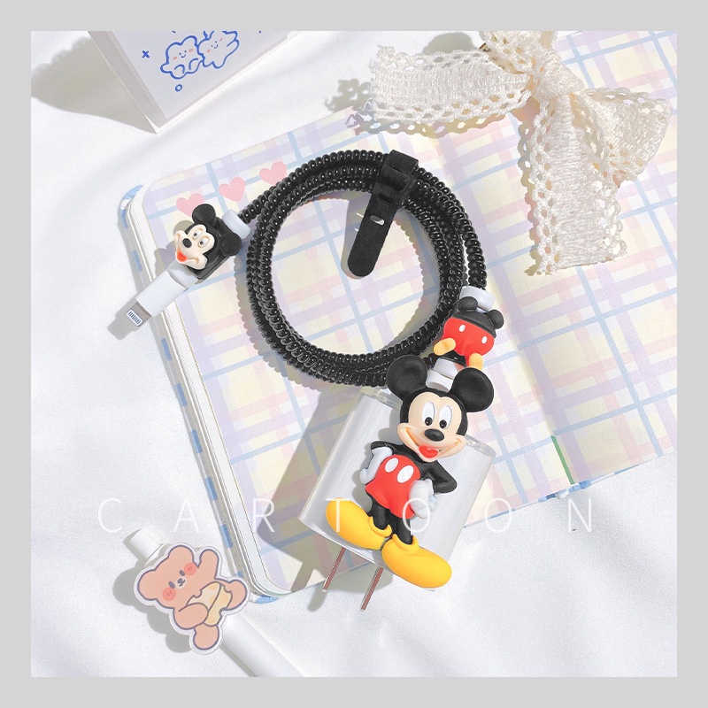 Vỏ bọc bảo vệ củ sạc và cáp sạc họa tiết hoạt hình thích hợp cho iPhone 13 11pro max 12pro