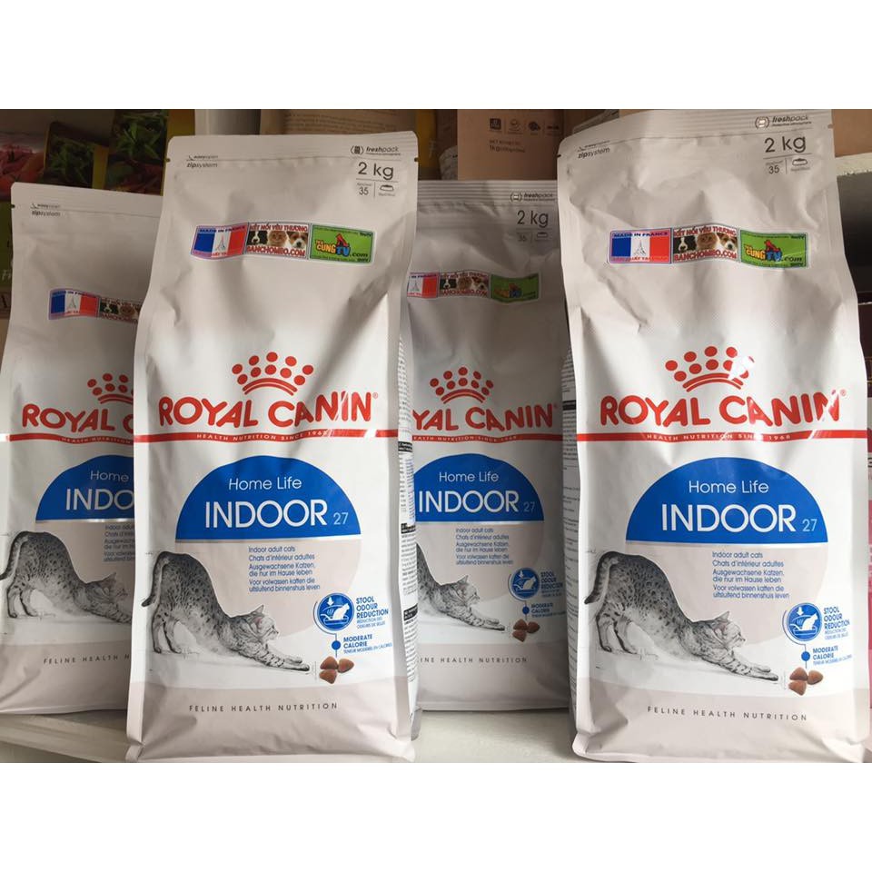 2kg(❁´◡`❁)ROYAL CANIN INDOOR Dành cho mèo trưởng thành trên 12 tháng tuổi - ít vận động.