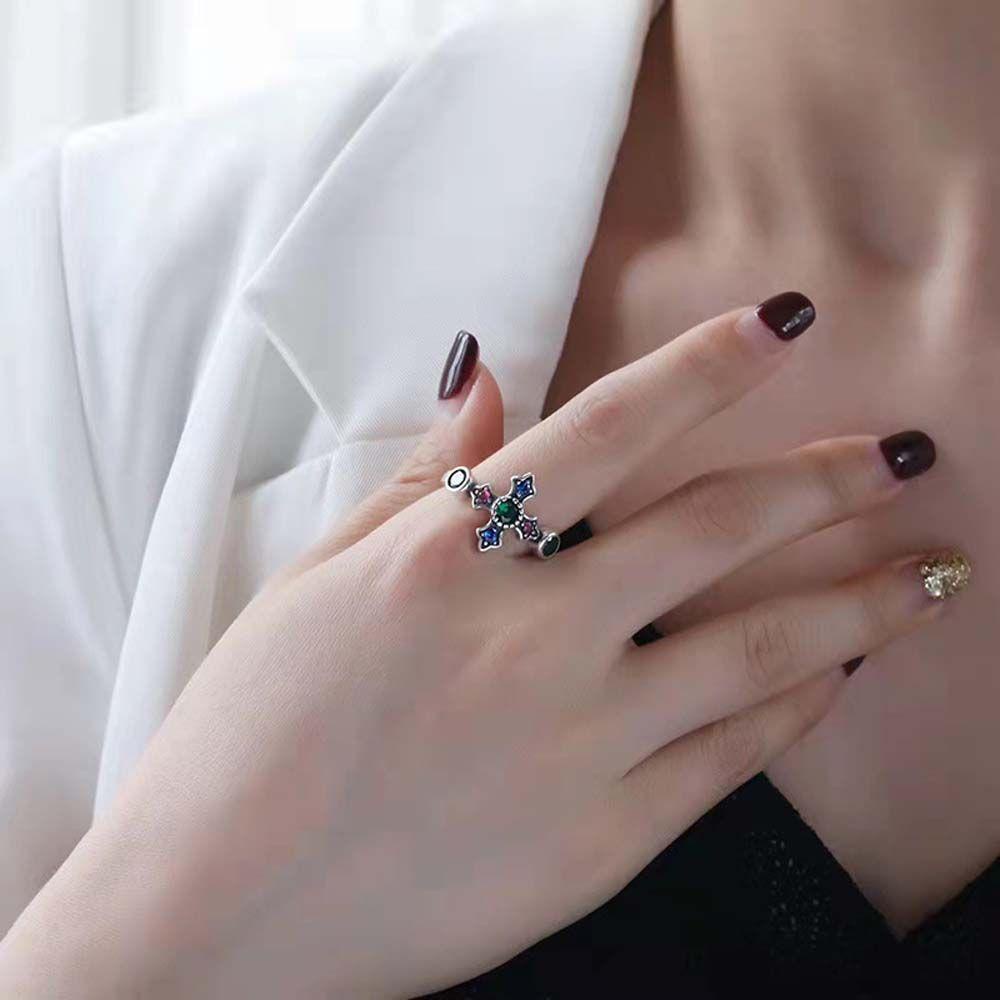 Nhẫn Hở Đính Đá Zircon Cổ Điển Cá Tính Cho Bạn Gái