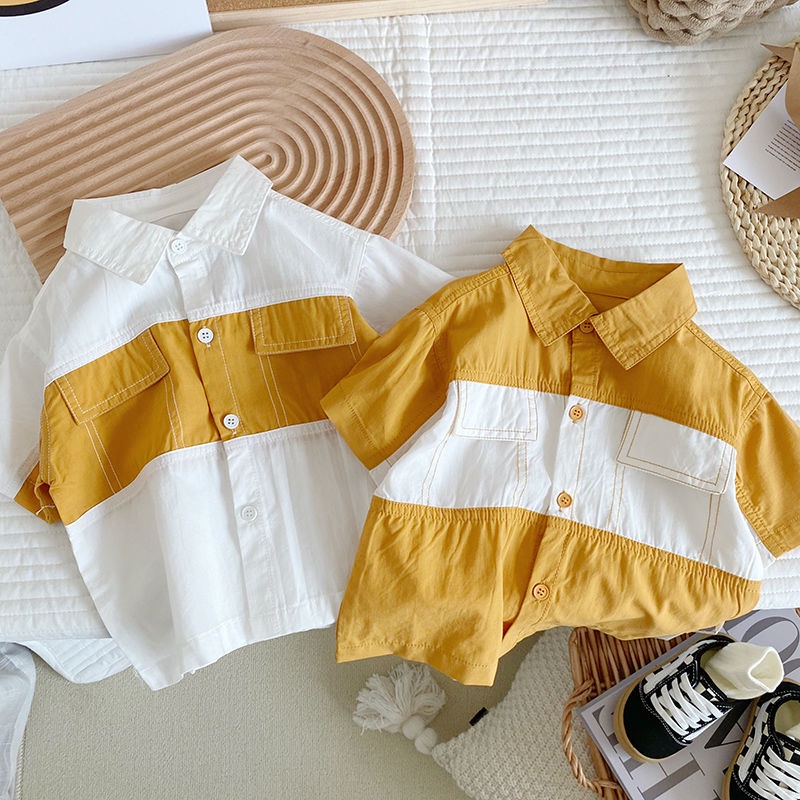 Áo polo Tay Ngắn Chất Liệu Cotton Phong Cách Hàn Quốc Cho Bé Trai