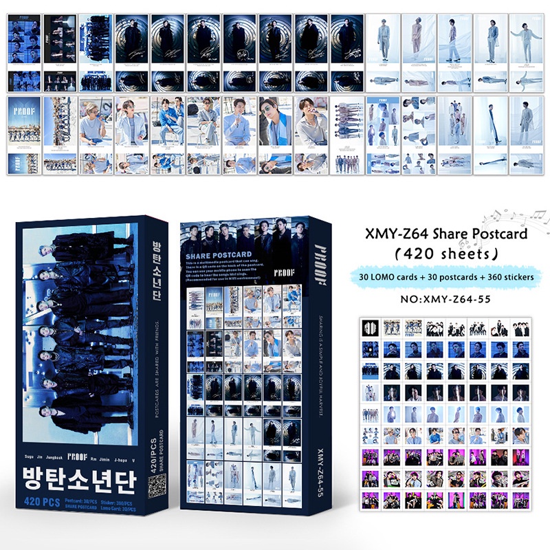 Set 30 Tấm Thẻ In Hình Nhóm Nhạc Kpop BTS Proof Blackpink 2022 NCT DREAM Kèm 30 Miếng Dán