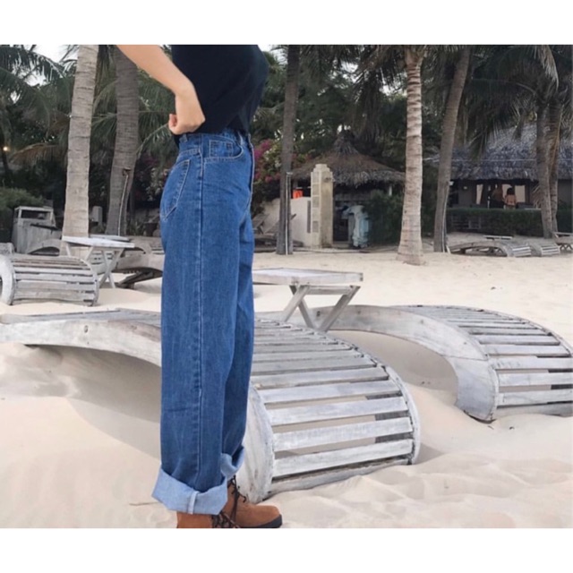 Quần jean ống suông form bigsize