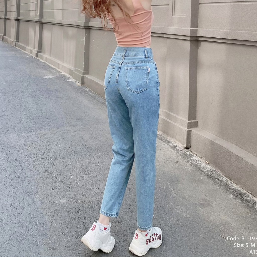 Quần Baggy Jean Nữ Màu Xanh Nhạt, Chất Jean Mềm Đẹp, Dáng Quần Chuẩn, Hình Shop Tự Chụp, Cam Kết Đổi Trả | BigBuy360 - bigbuy360.vn
