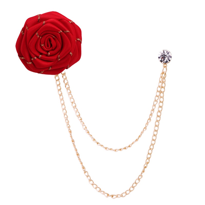 EFAN Ghim Cài Áo Hình Hoa Hồng Phối Tua Rua Phong Cách Hàn Quốc Cho Nam Và Nữ