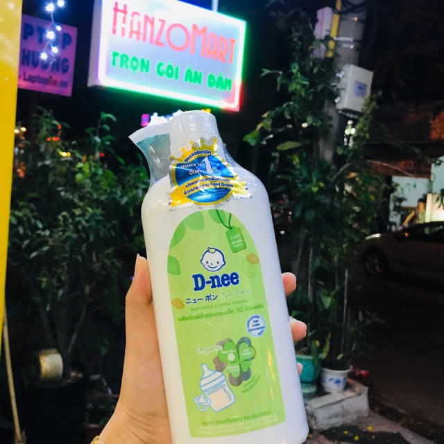 Chai nước rửa bình Dnee organic trà xanh 620ml