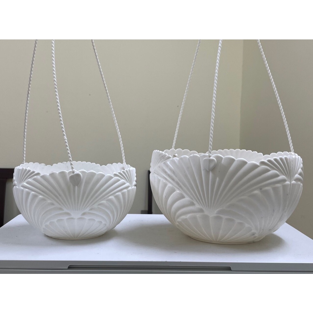 (2 size) Chậu nhựa treo Sò hàng loại 1 dày, cứng cáp, không phai màu, trồng hoa, cây cảnh siêu bền đẹp