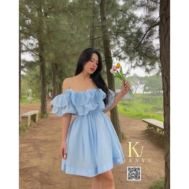 Đầm trễ vai bèo Briebrie cao cấp chất liệu tơ nến, sang chảnh - 265