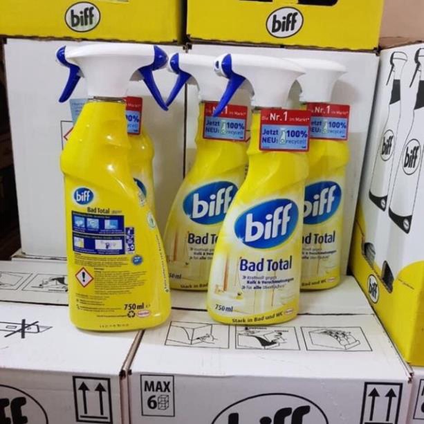 🇩🇪 chai xịt, Nước tẩy rửa vệ sinh nhà tắm Biff Bad total hàng nội địa Đức 750ml 🇩🇪