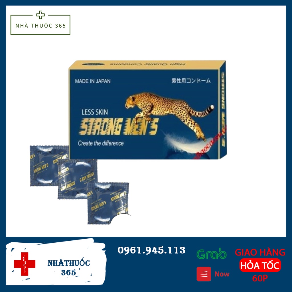 Bao Cao Su STRONG MEN LESS SKIN - Kéo Dài Cuộc Yêu - Hộp 12c