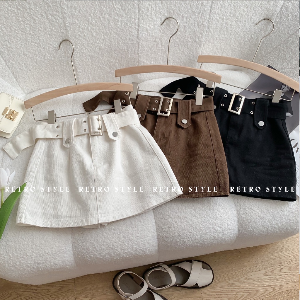 Chân váy kaki dáng ngắn kèm đai mã 757 Retrostyle