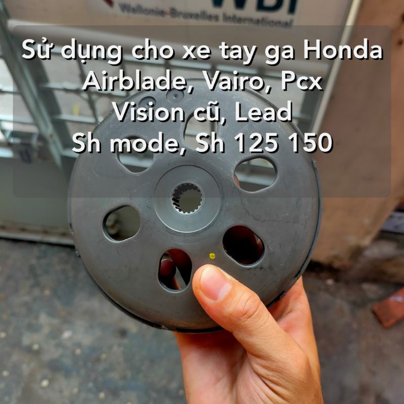 Chuông nồi côn sau honda đóng sơ mi gang đã cân bằng động lực chống rung ga đầu cho xe ga airblade, lead,vairo,pcx,sh