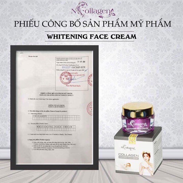 Kem Face Tím dưỡng trắng da mặt N'COLLAGEN - giúp sạch mụn nám tàn nhan, làm nhỏ chân lông hiệu quả