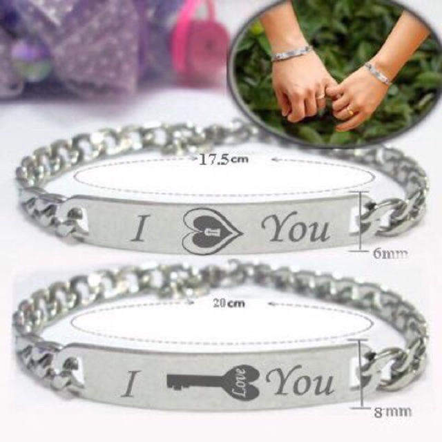 Lắc tay cặp I love you chìa khoá