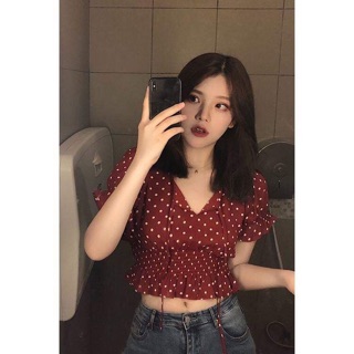 Áo kiểu chấm bi Đỏ